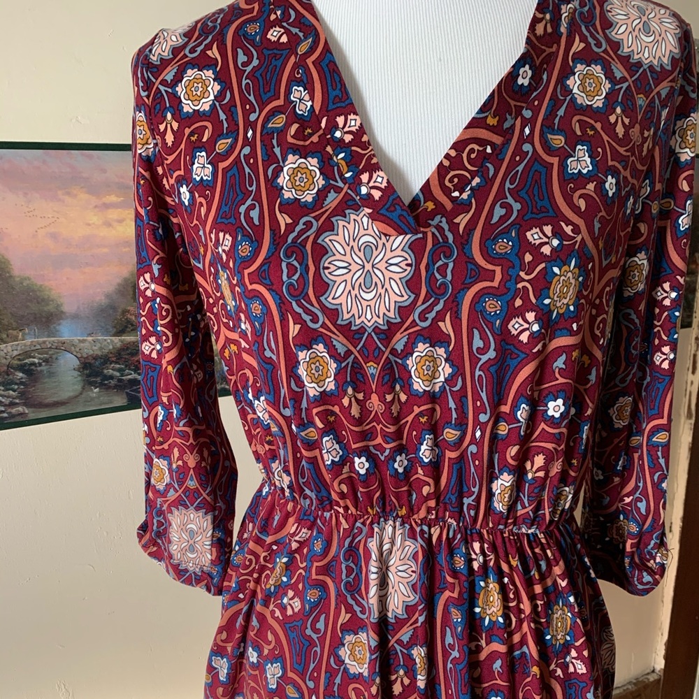 French grey floral dress